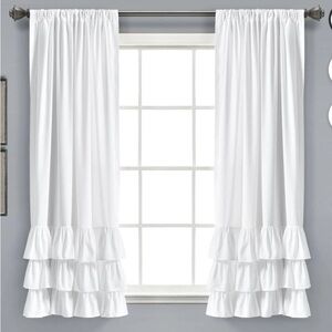 Elegant White Ruffled Curtains